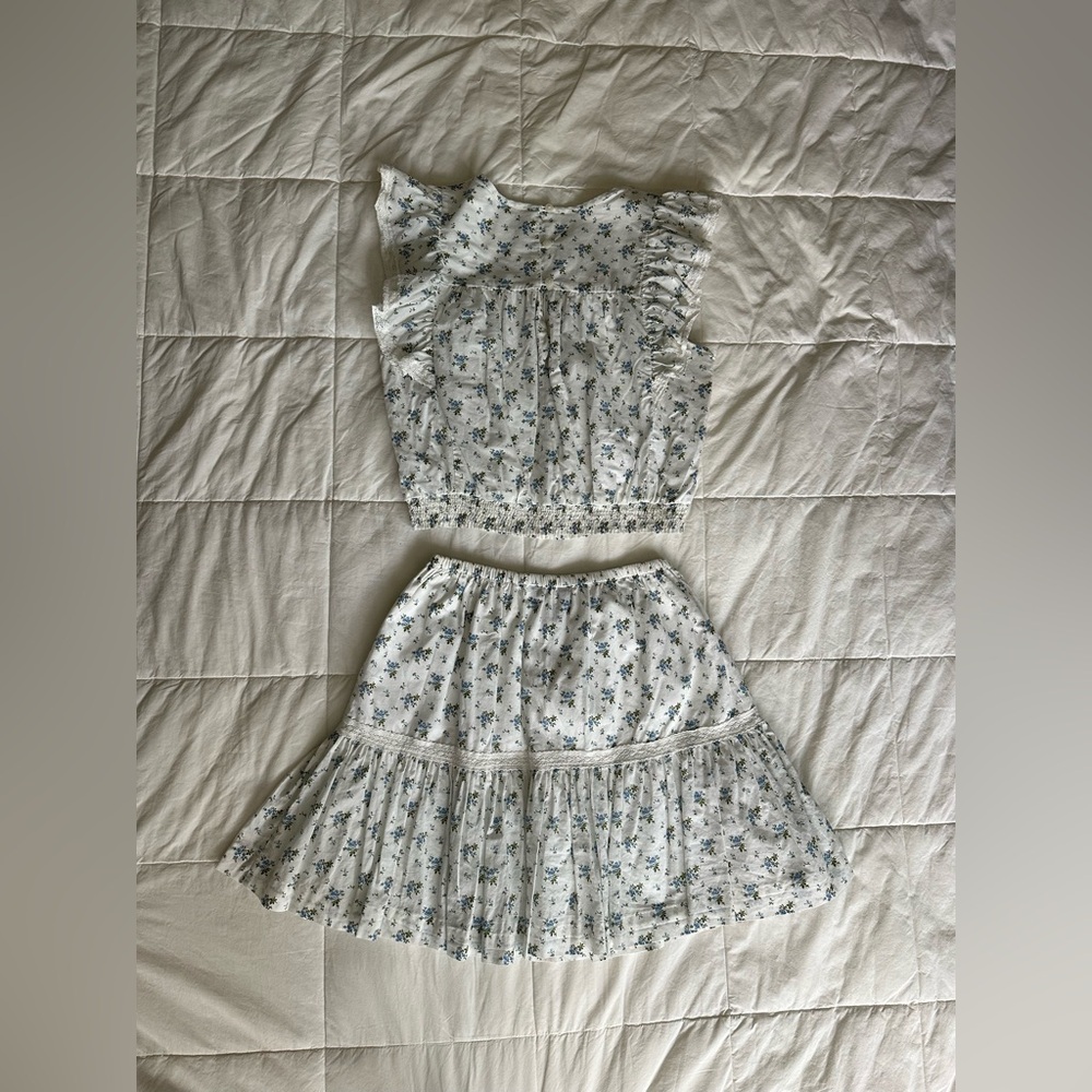 Polo Ralph Lauren Floral Two Piece Skirt Set Girls Size 14
